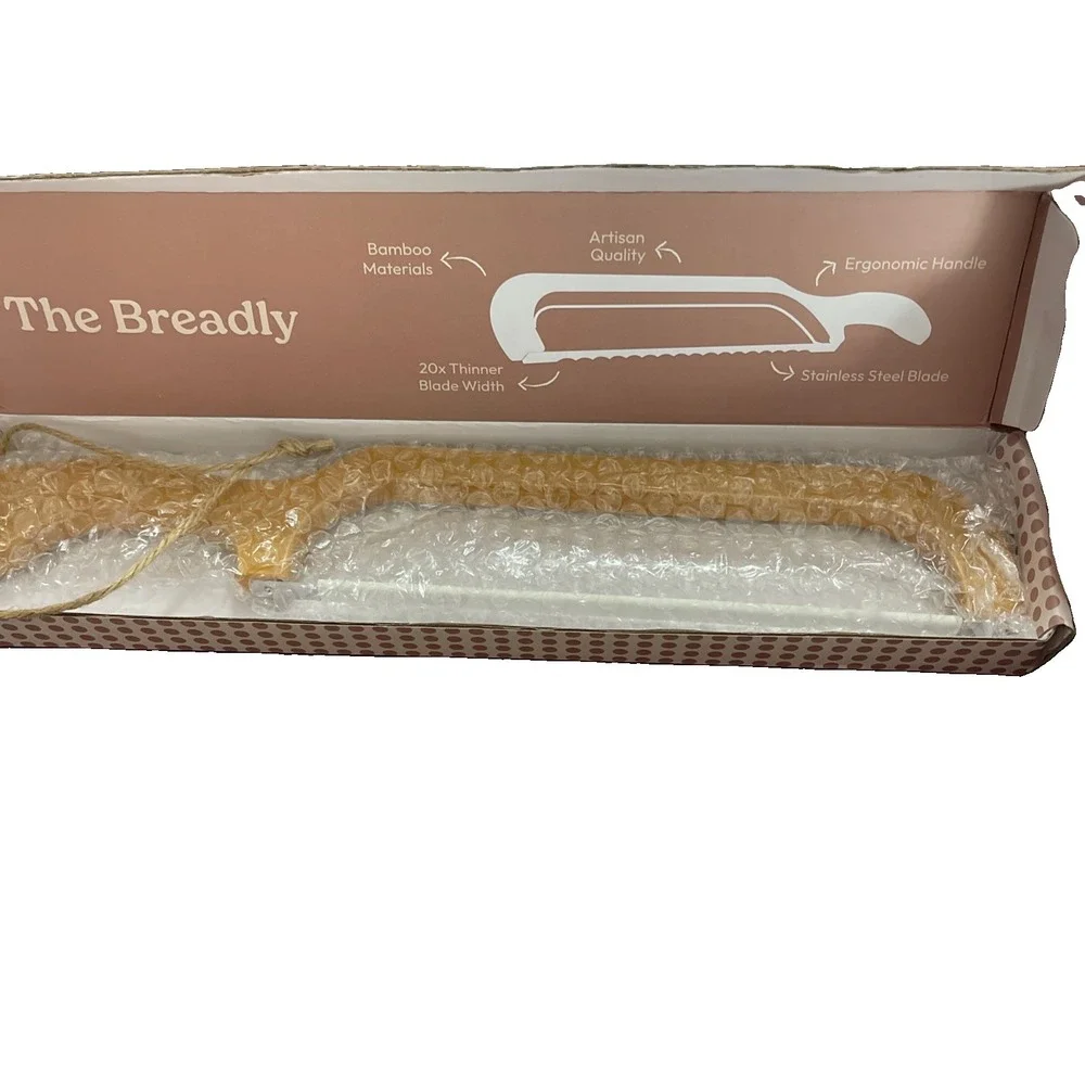 Earthly Bliss-Breadly Bread Bow Knife Bamboo Handle & Stainless Steel Blade Farm
